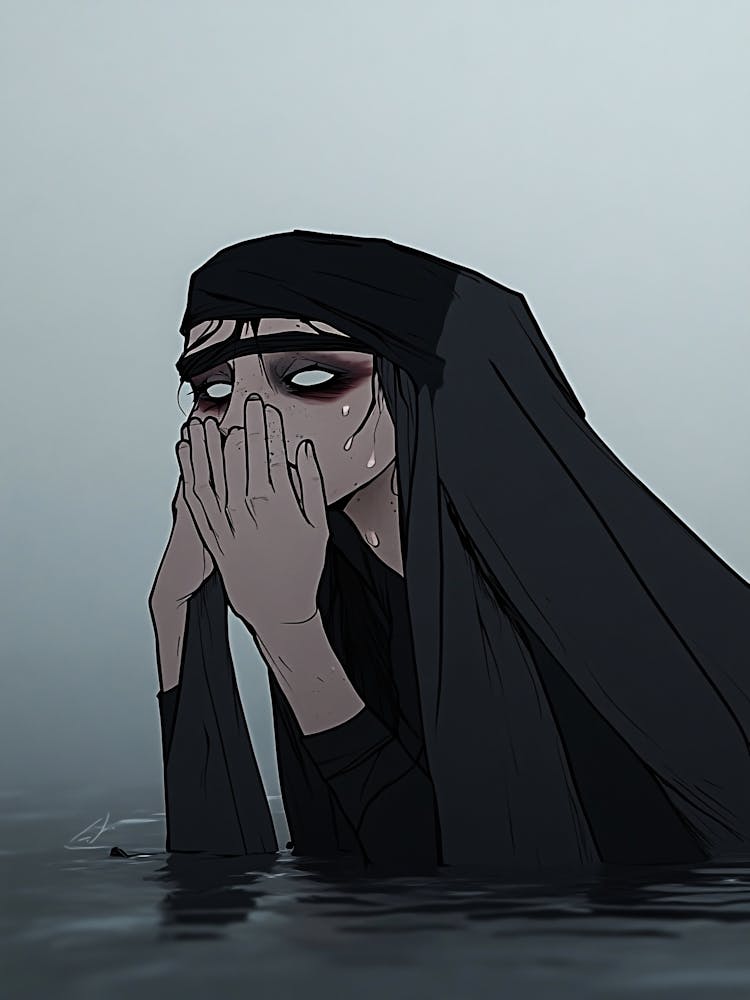 Sad Woman In The Water