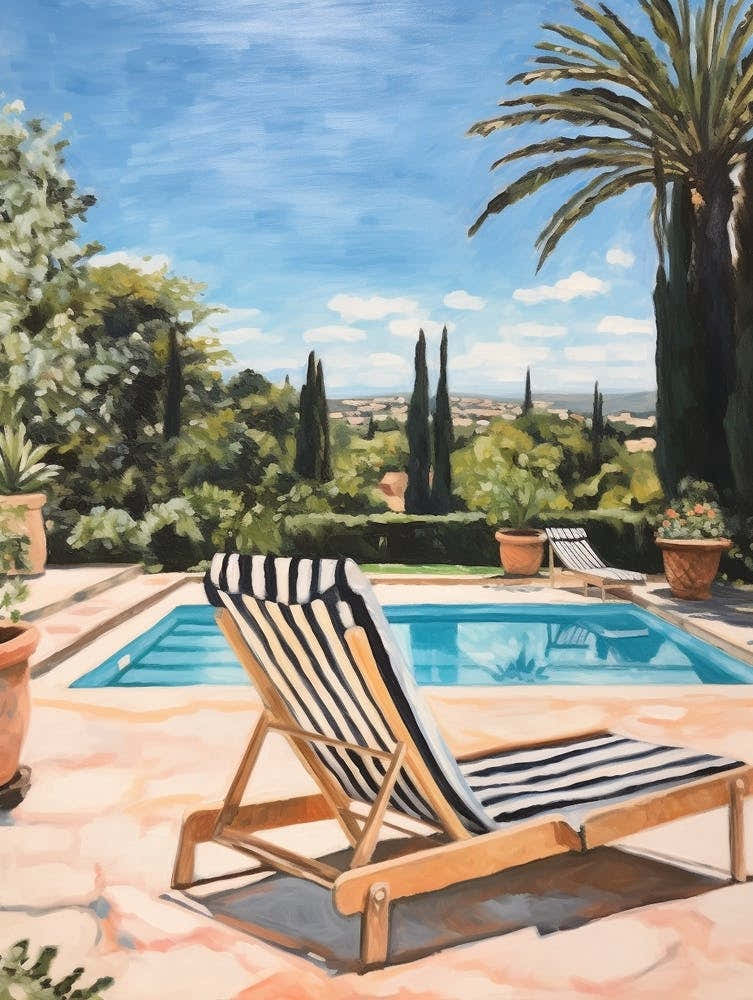 Sun Lounger By The Pool In Nicosia Cyprus