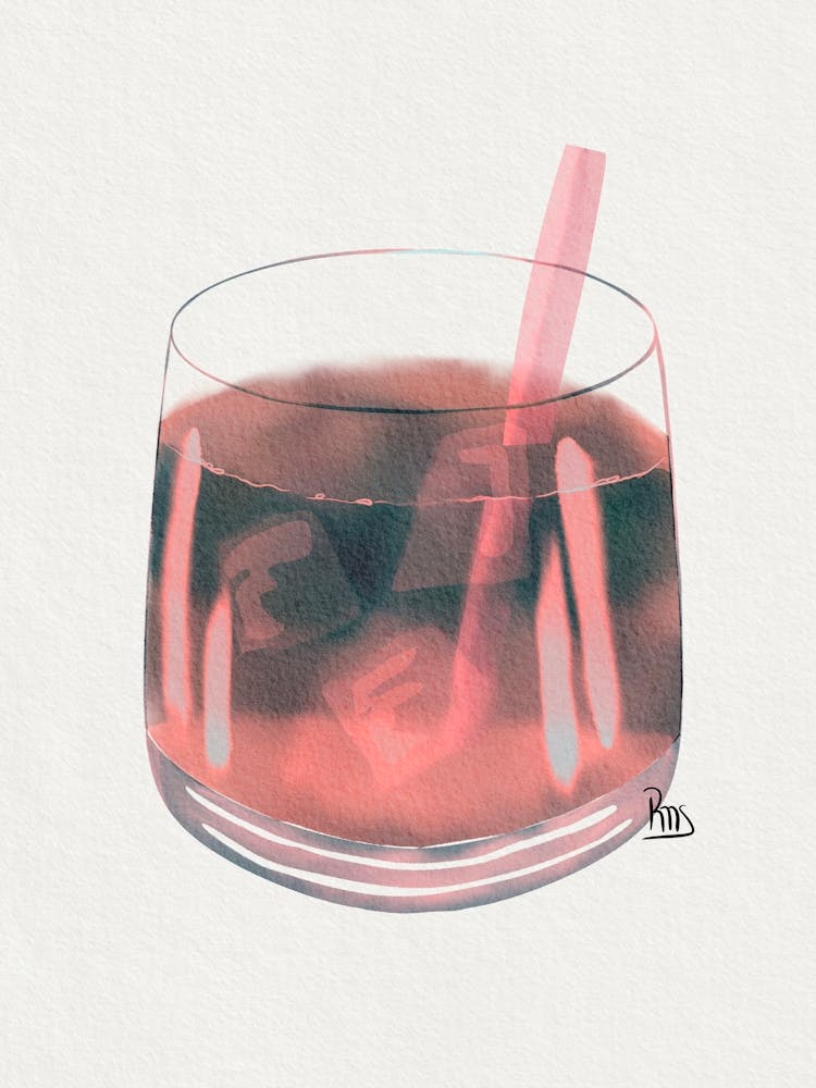 Pink Cocktail Watercolor