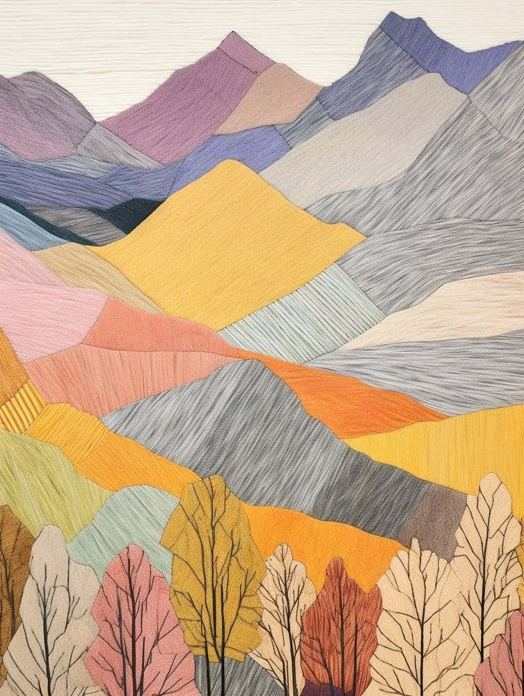 Beinn An Dothaidh Scotland Colourful Mountain Illustration