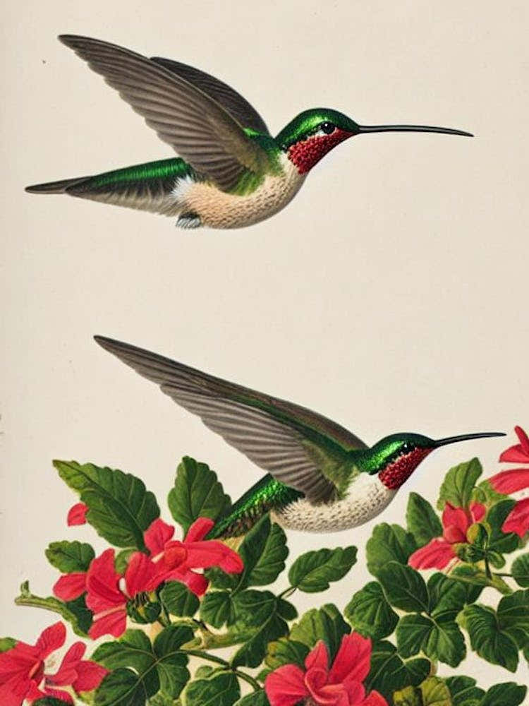 Hummingbird James Audubon Vintage Style Bird