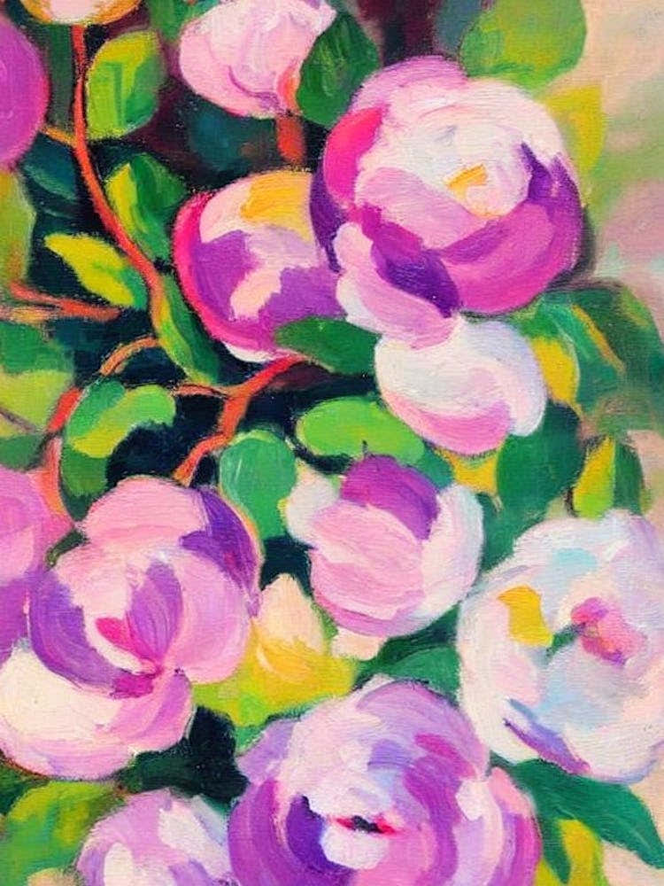 Magnolia Floral Print Abstract Block Colour 1 Flower