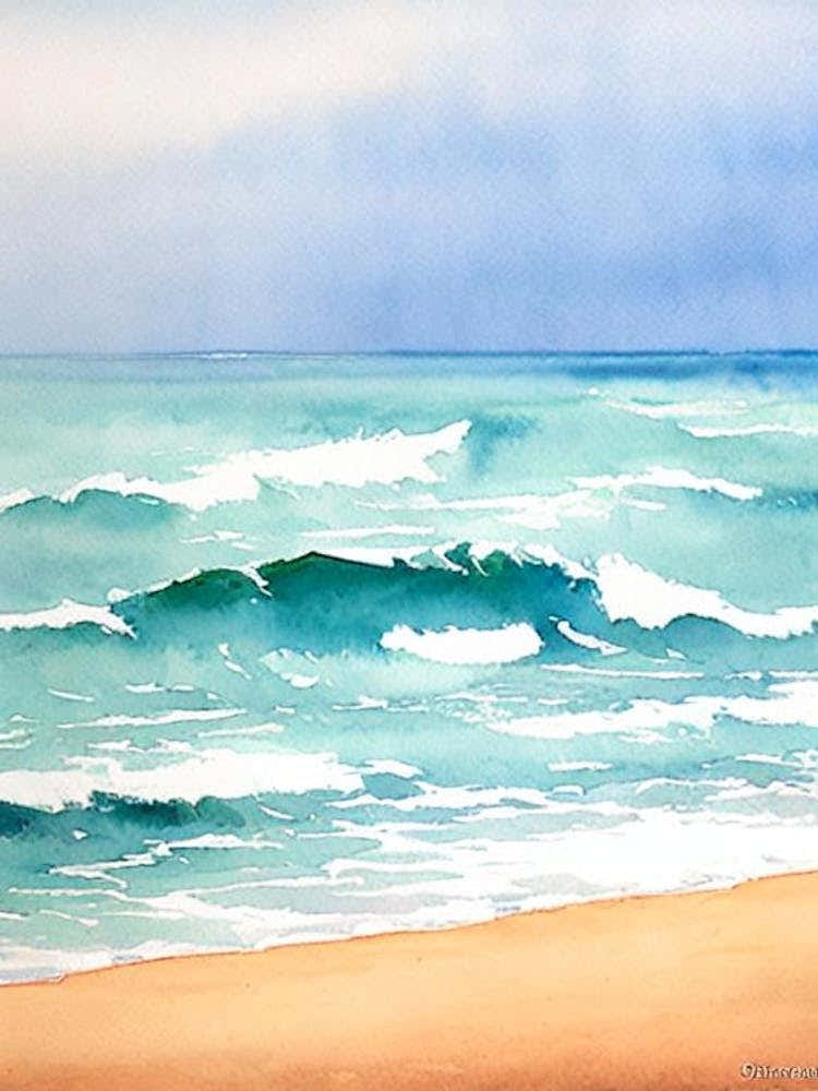 Mirissa Beach 3, Sri Lanka Watercolour