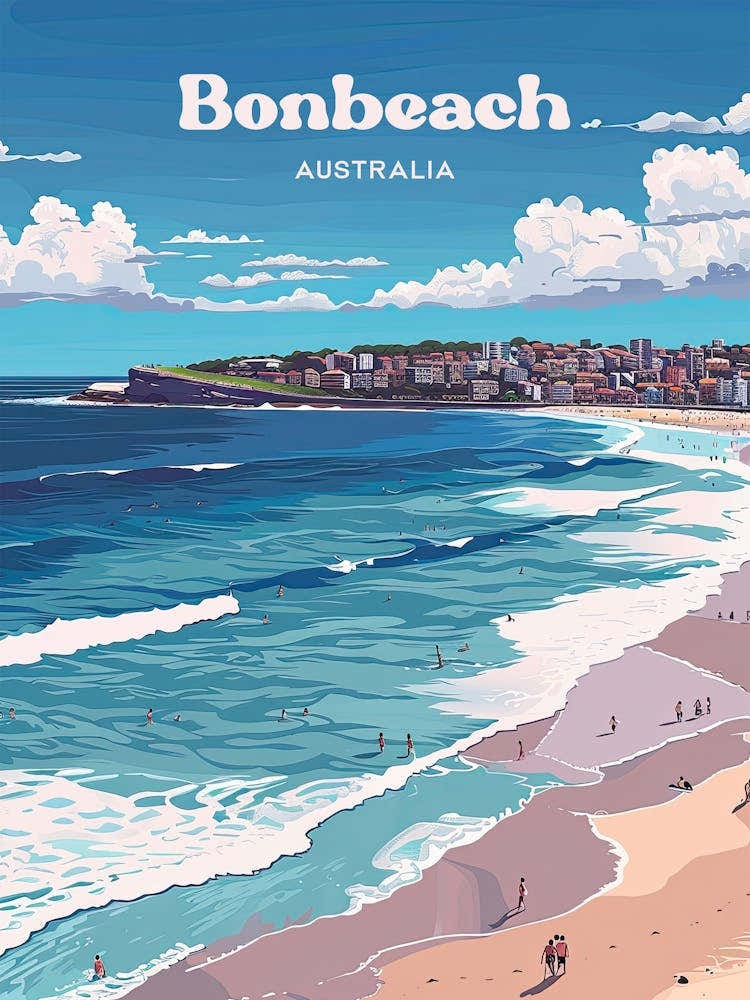 Bonbeach Australia Seaside Travel Art