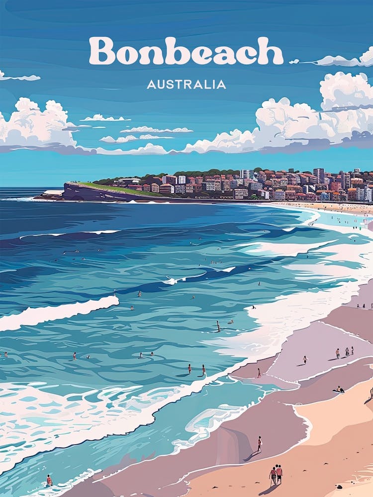 Bonbeach Australia Seaside Travel Art