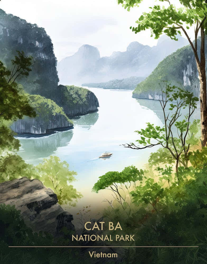 Cat Ba National Park Vietnam Watercolour 4