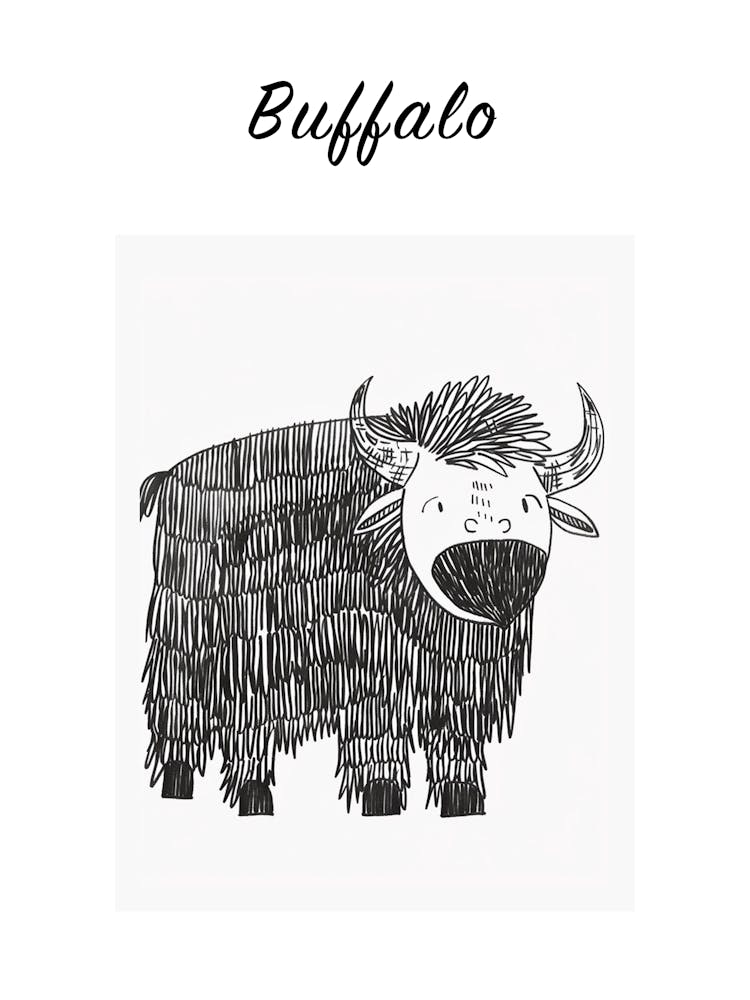 B&W Buffalo Poster