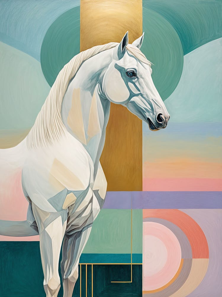 White Horse Pastel Background no2