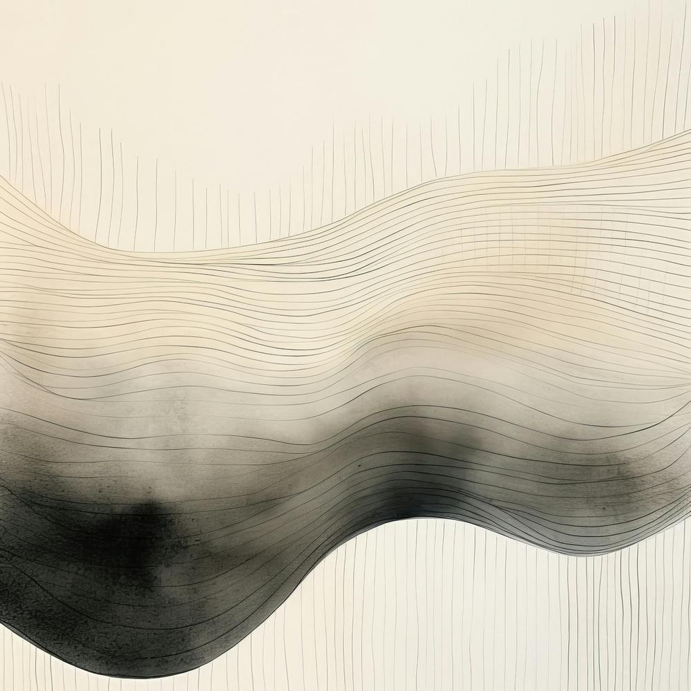 Abstract Organic Minimalist Black Waves 11