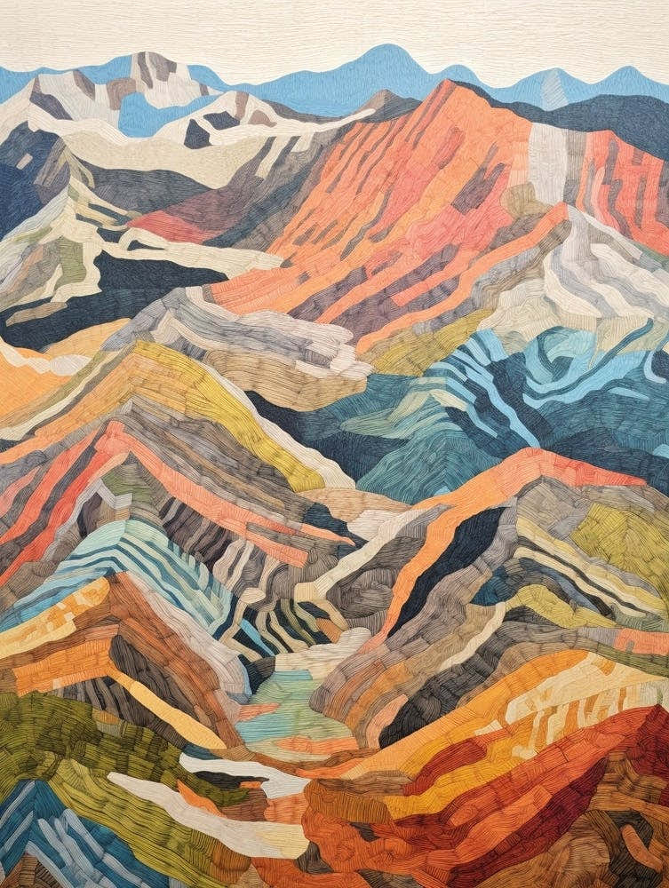 Ben Lawers Scotland Colourful Mountain Illustration