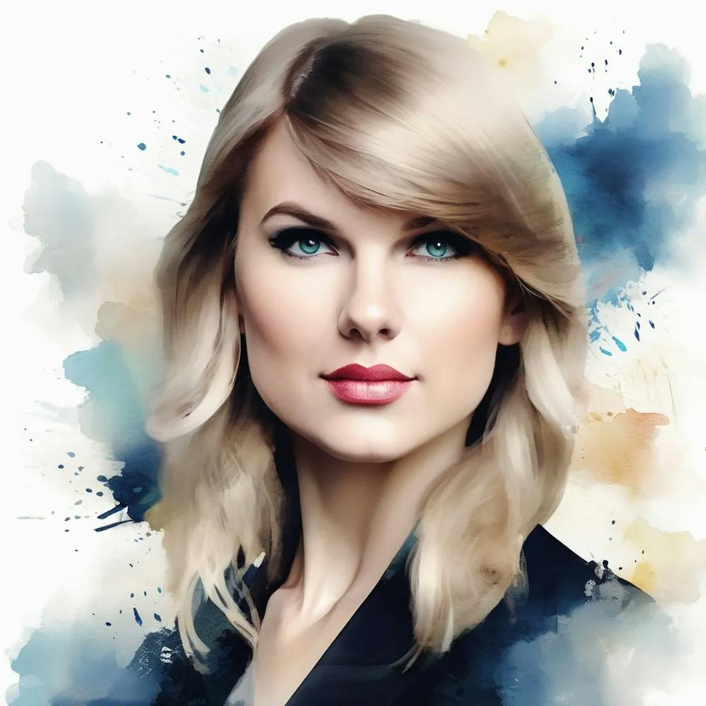 Taylor Swift watercolour portrait 1