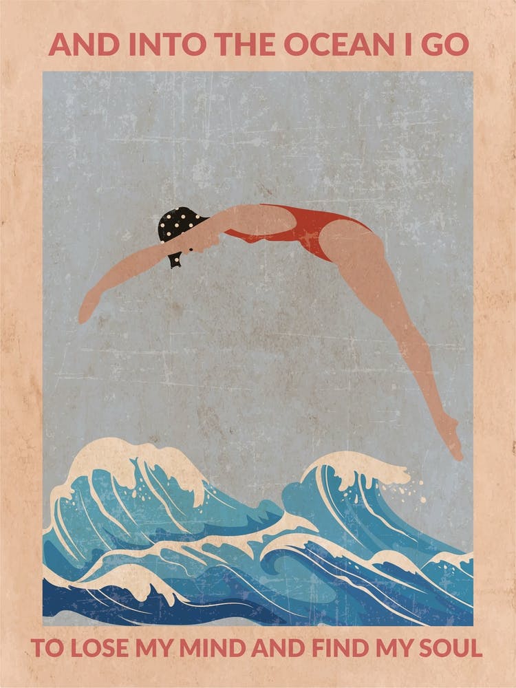 Into The Ocean I Go (Red) Bathroom