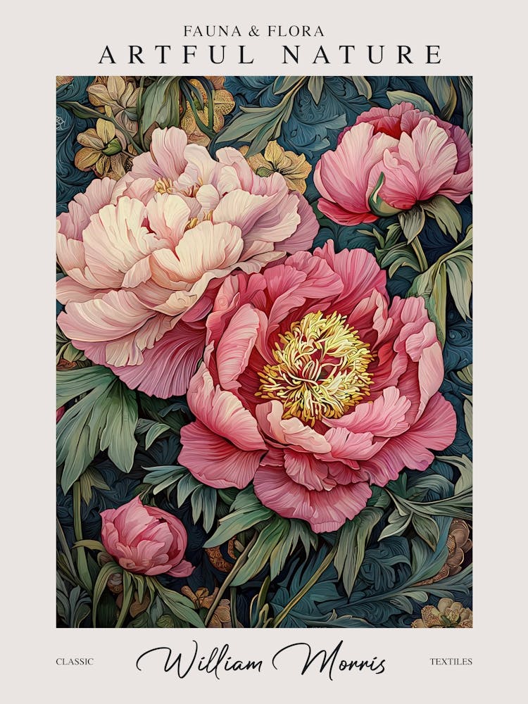 William Morris Pink Big Peonies Exhibition