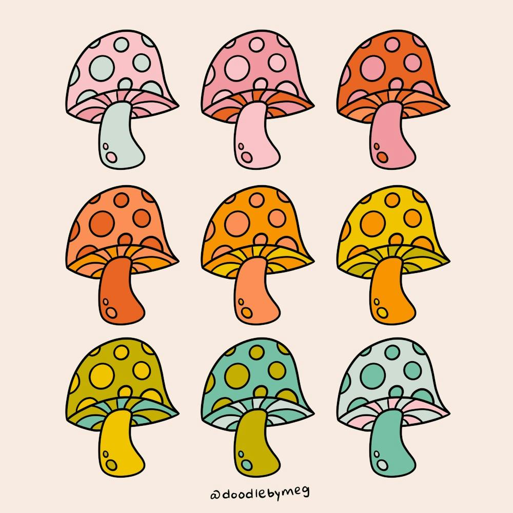 Rainbow Mushrooms