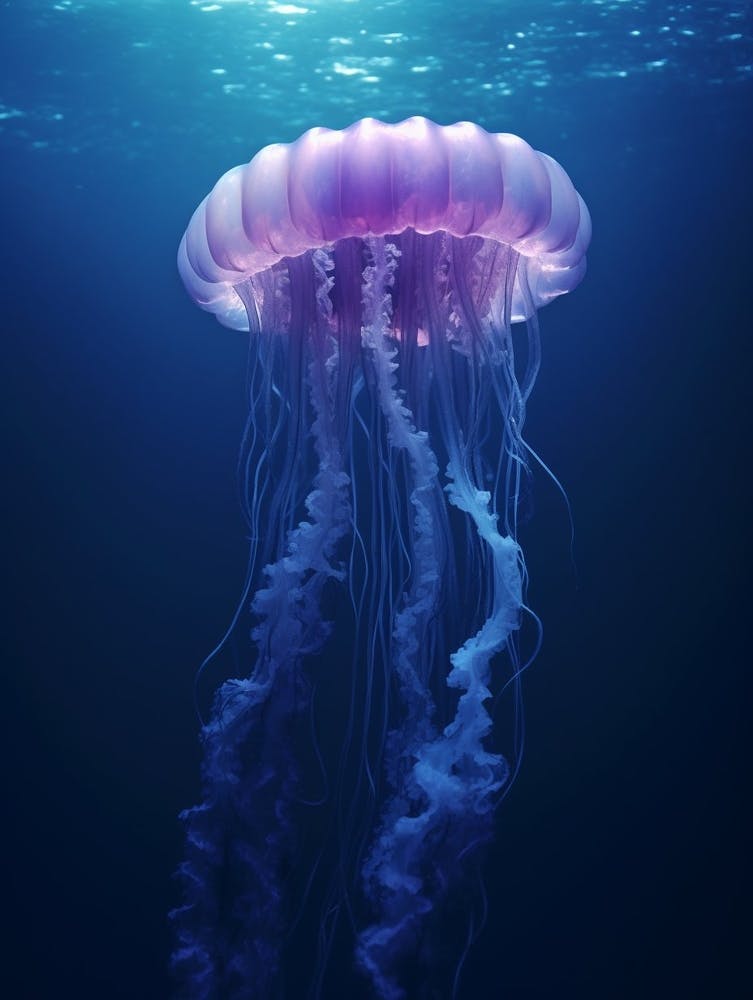 Mauve Stinger Jellyfish Ocean Realistic 1