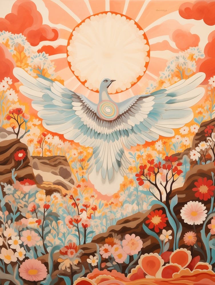 Dove 3 Detailed Bird Painting