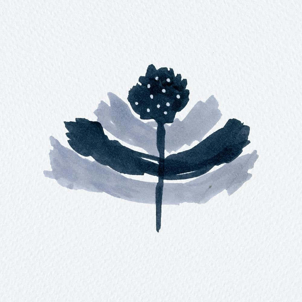 Happy Floral Black White