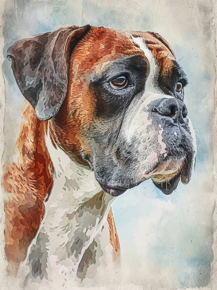 Boxer Watercolor Painting 3