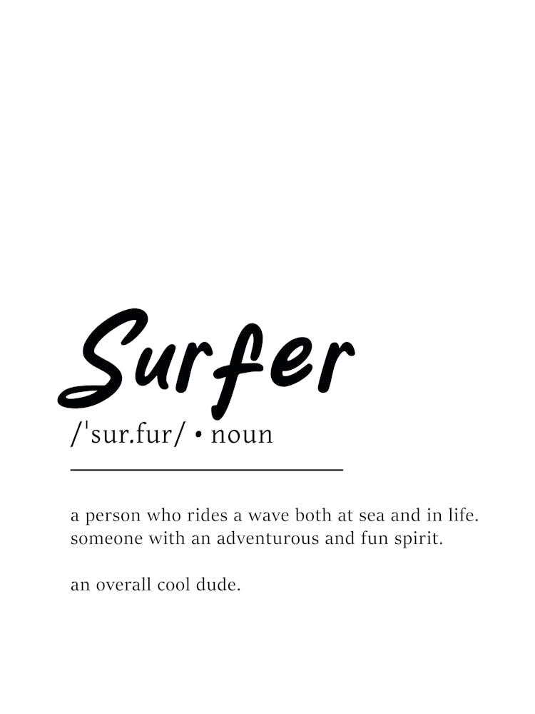 Surfer Definition Poster - Dictionary