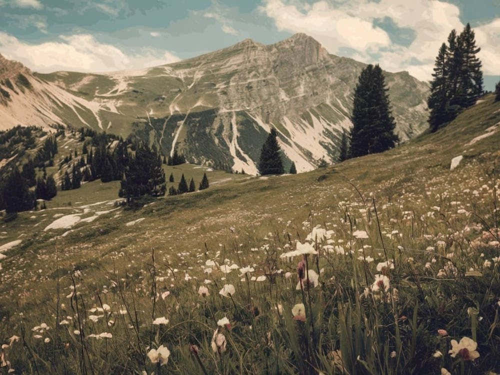 Regal Iris & Lush Foliage - Still Life 1