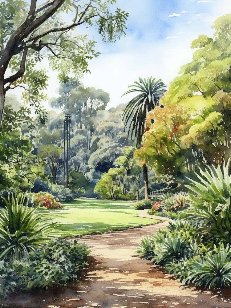 Royal Botanical Gardens Melbourne Australia Watercolour 2