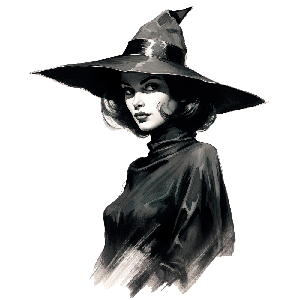 Stylish Witch Sketch