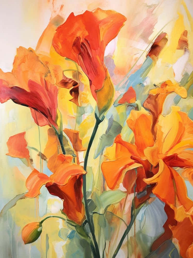 Fall Flower Painting Gloriosa Lily 3