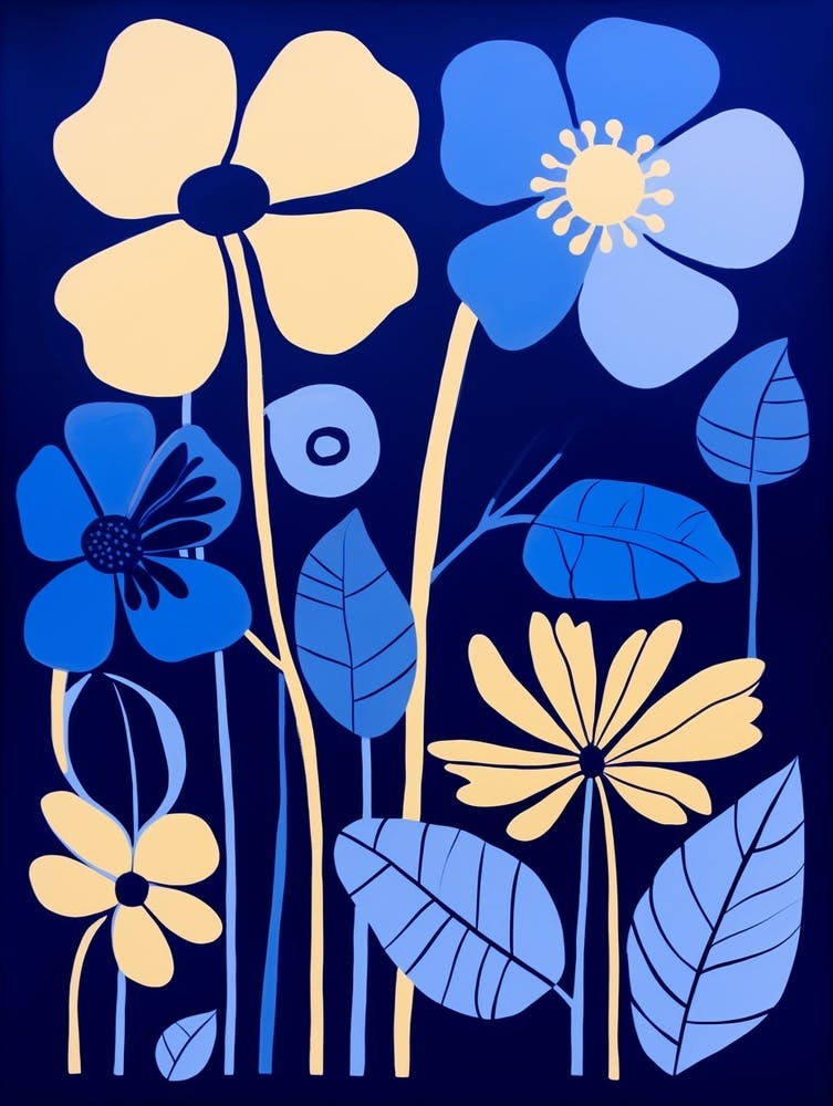 Blue Flower Illustration Buttercup 2