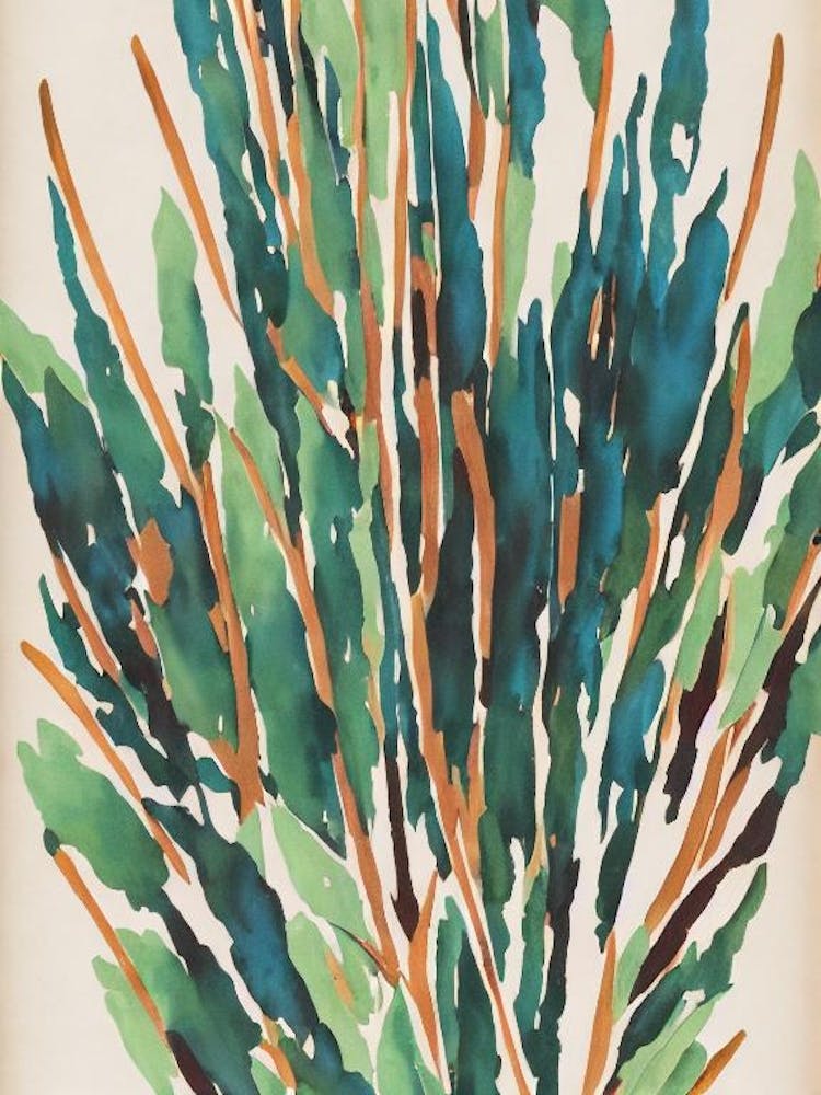 Acropora Nasuta Vintage Graphic Watercolour
