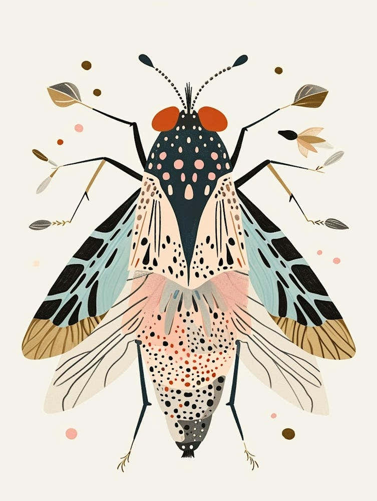 Colourful Insect Illustration Fly 14