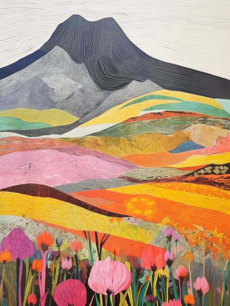 Ben More Scotland 2 Colourful Mountain Illustration