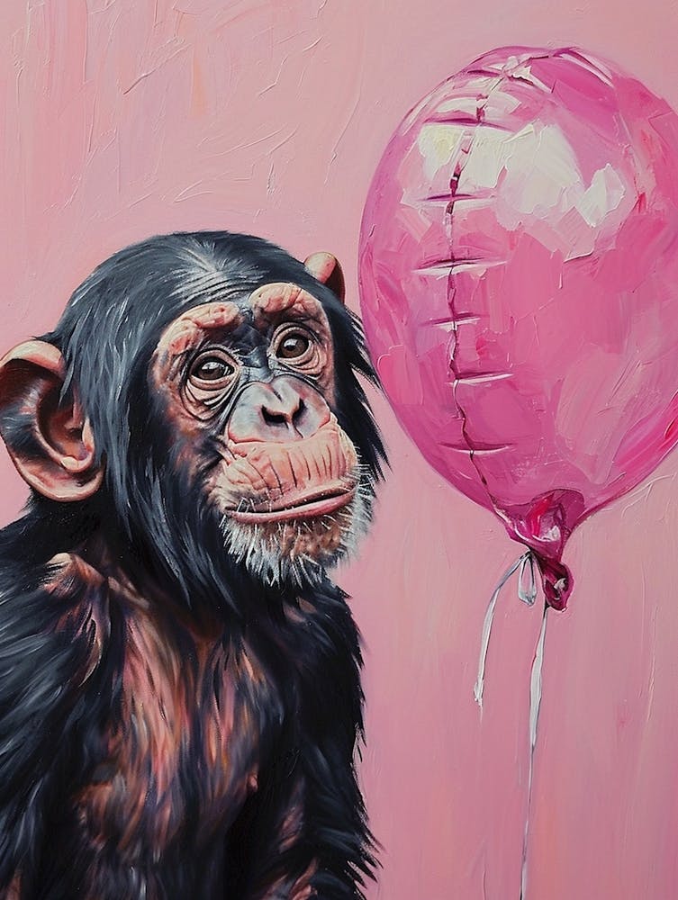 Cute Chimpanzee 2 With Balloon