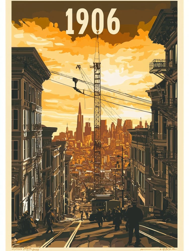 Aihrgdesign A Vintage Poster Depicting The Rebuilding Of San 2