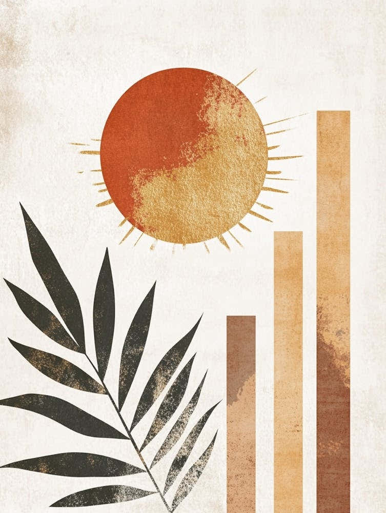 Sun And Leaf Canvas Print 1