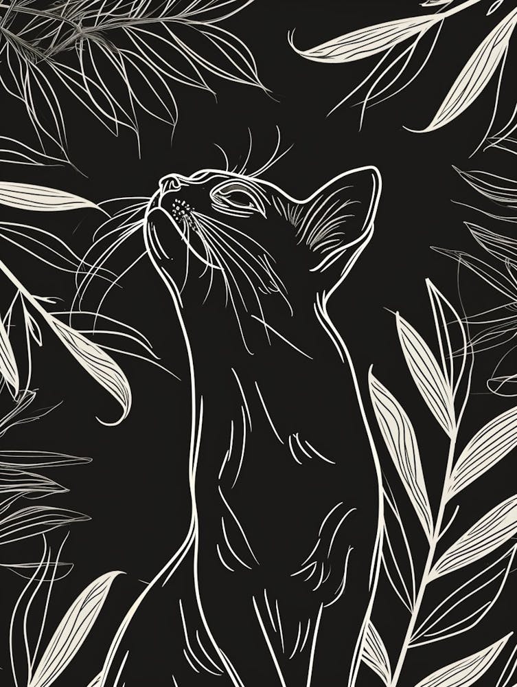 Abyssinian Cat Minimalist Illustration 1