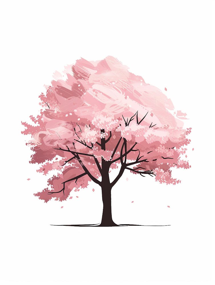 Cherry Tree Pixel Illustration 4