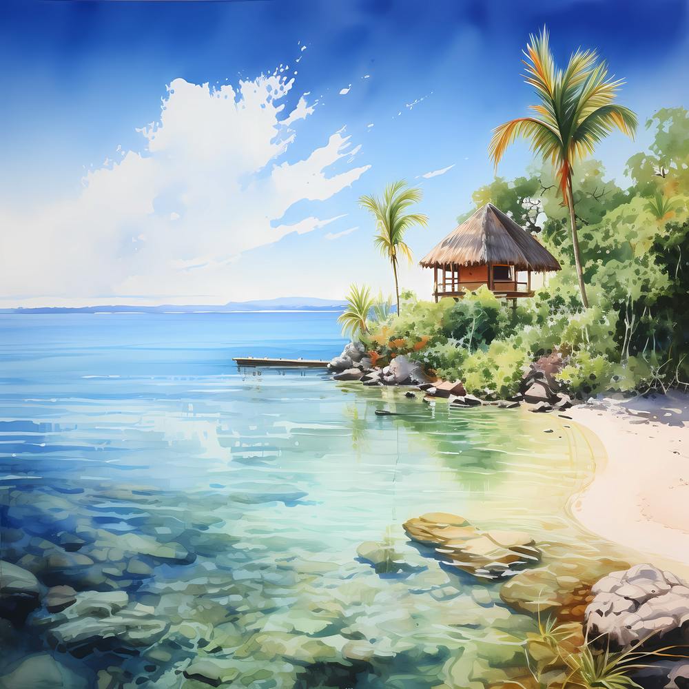 AI Landscape Lullaby: Caribbean Reverie