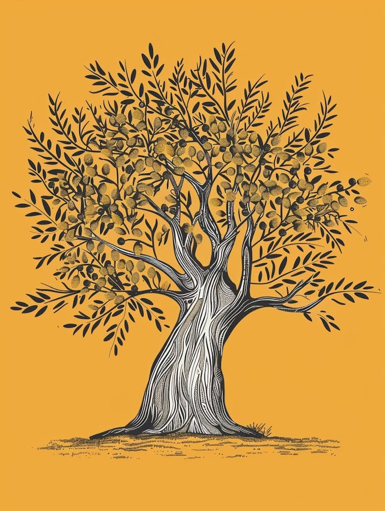 Olive Tree Minimalistic Drawing 2
