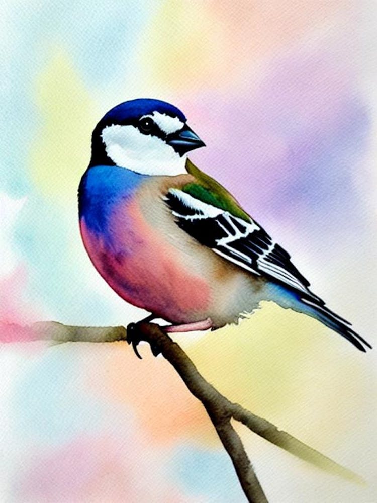 House Sparrow 2 Watercolour Bird