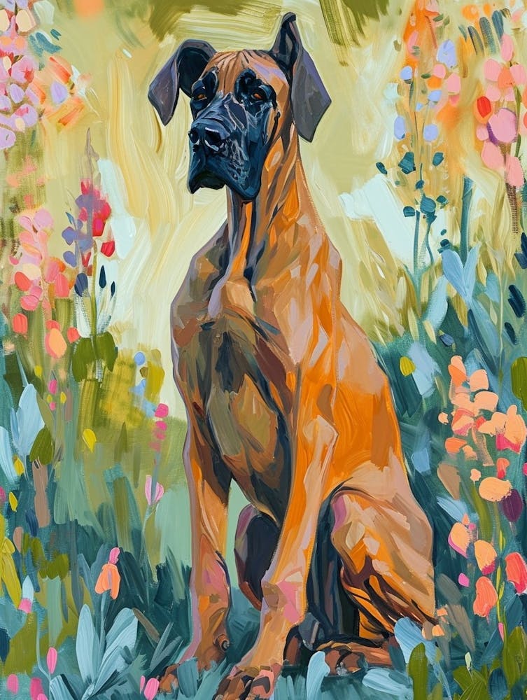 Great Dane Acrylic Painting 4