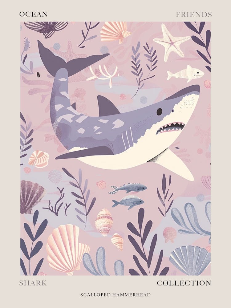Purple Scalloped Hammerhead Shark 1 Poster