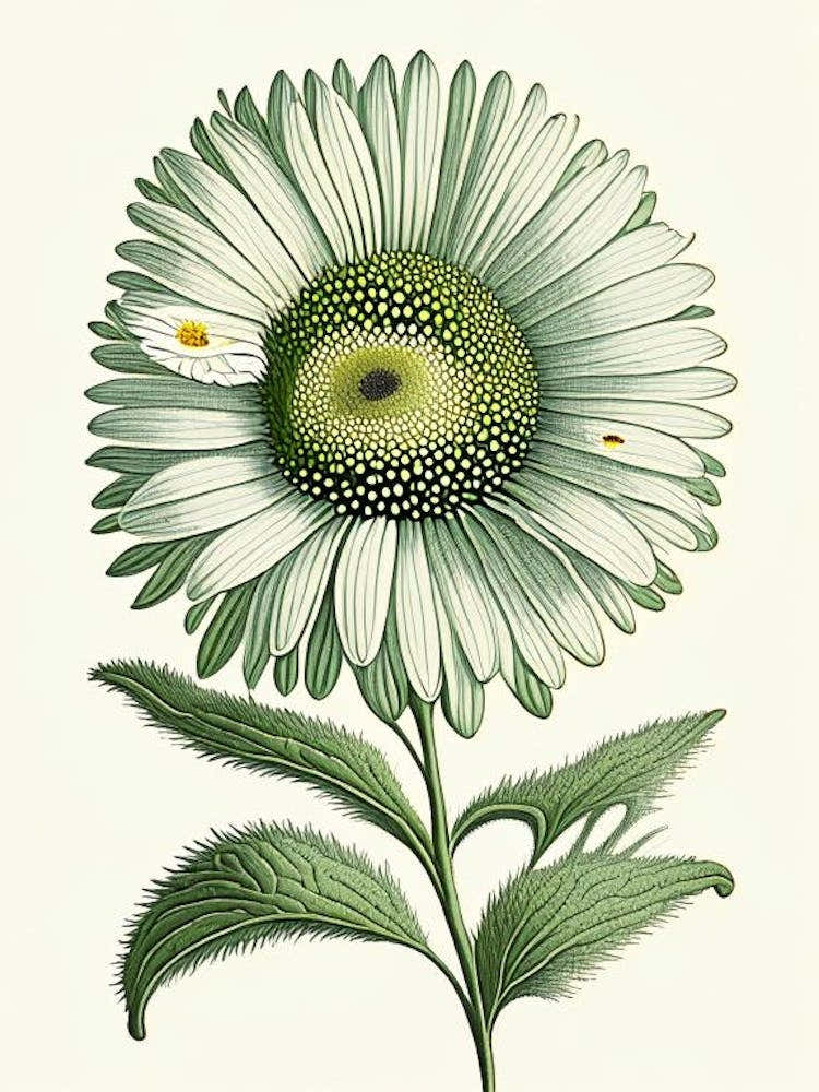 Shasta Daisy Wildflower Vintage Botanical 2