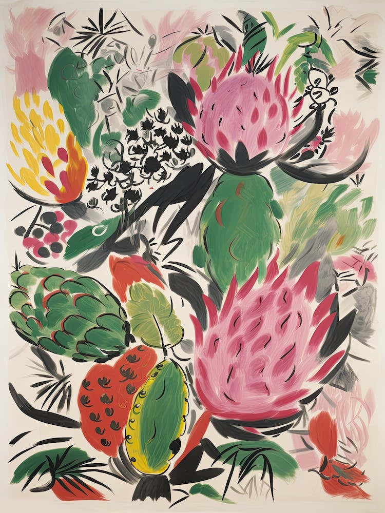 Dragonfruit Fruit Drawing 6