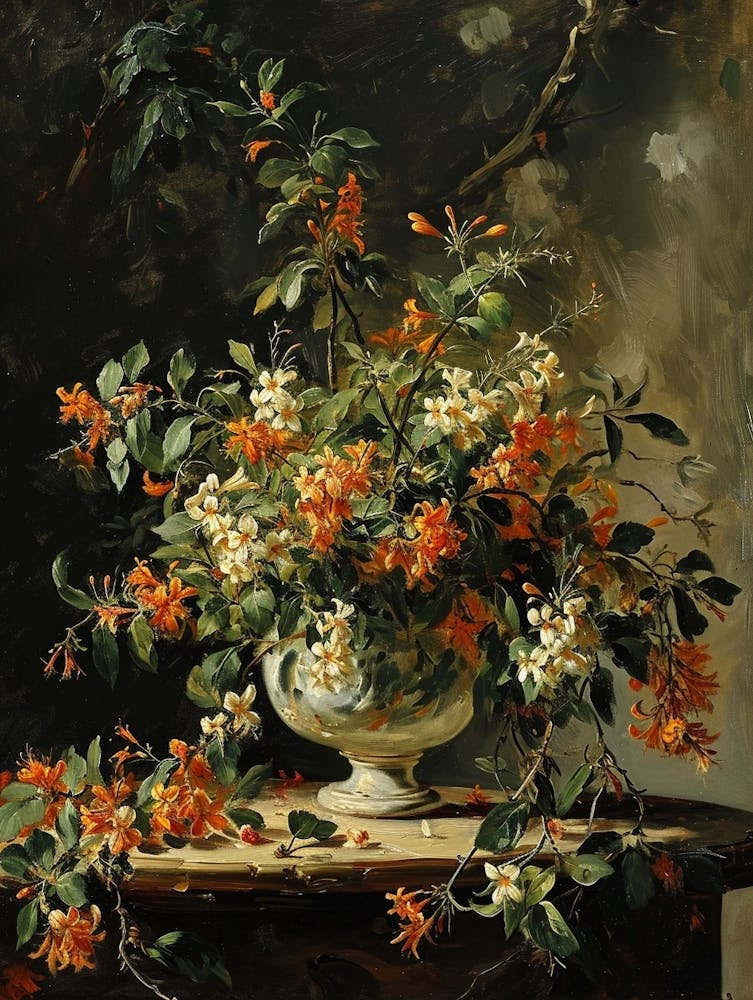 Baroque Floral Still Life Honeysuckle 1