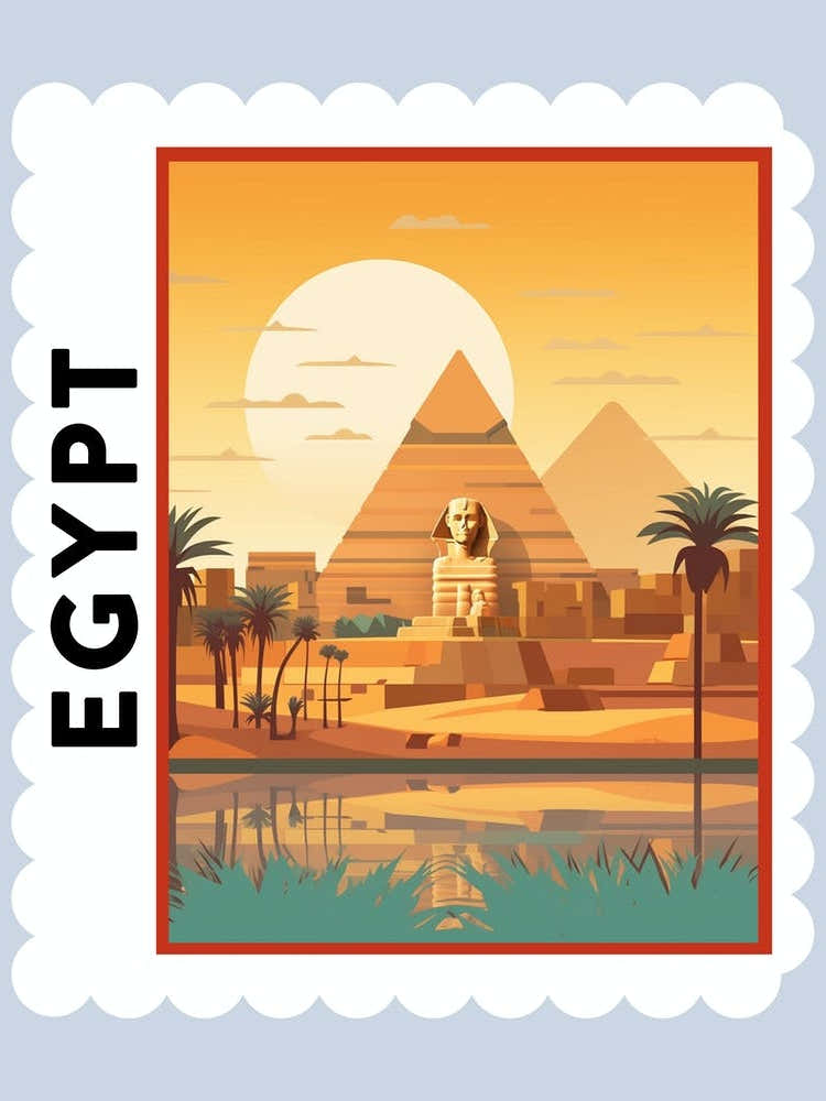 Egypt Travel Stamp Poster