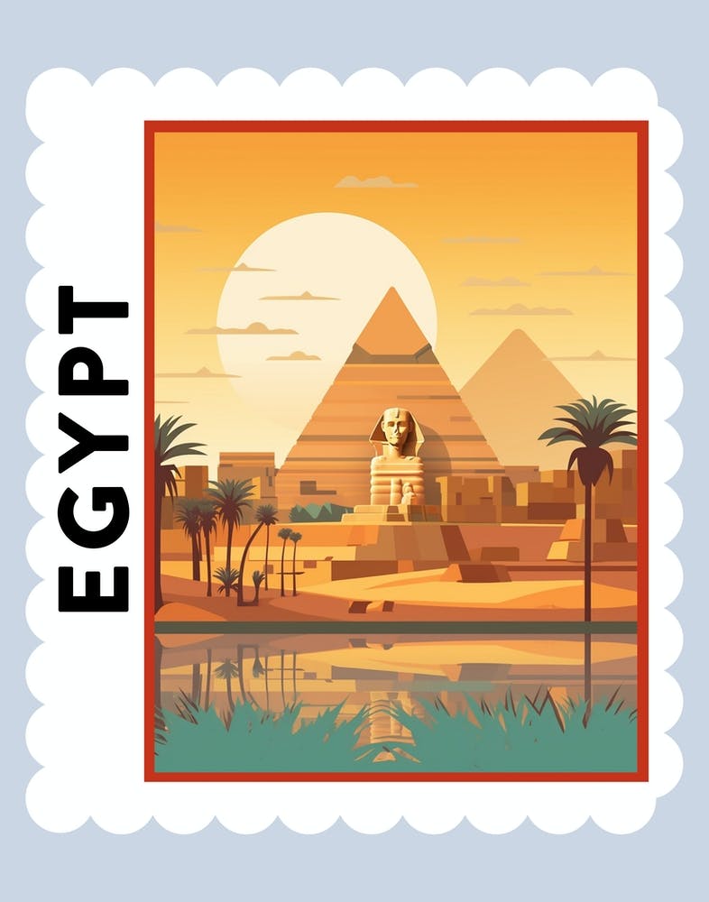 Egypt Travel Stamp Poster
