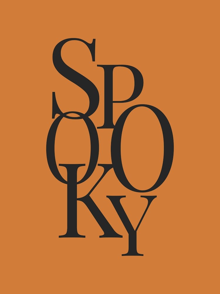 Modern Spooky Typography - Black & Orange