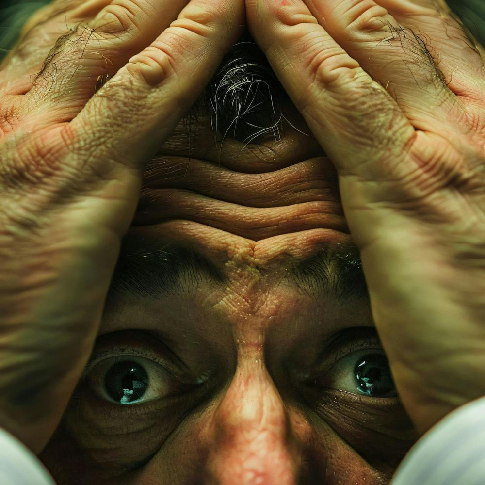 Man With His Hands On His Head