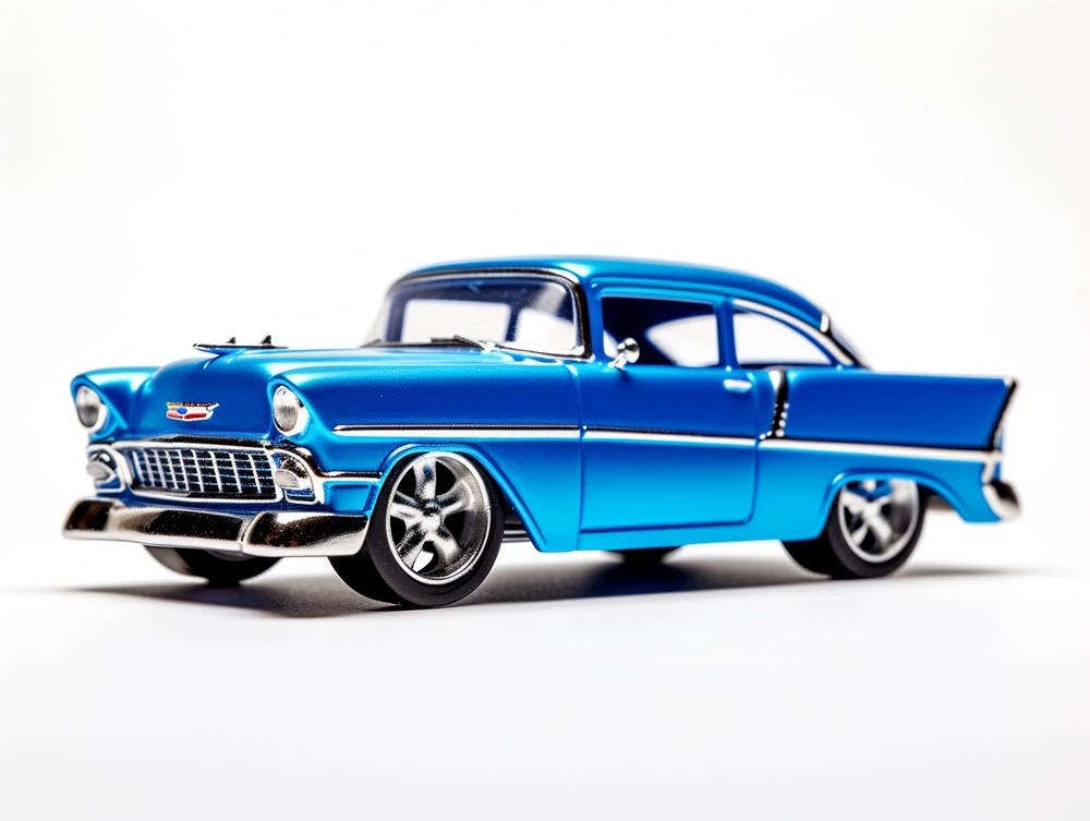Toy Car 55 Chevy Bel Air Gasser Blue