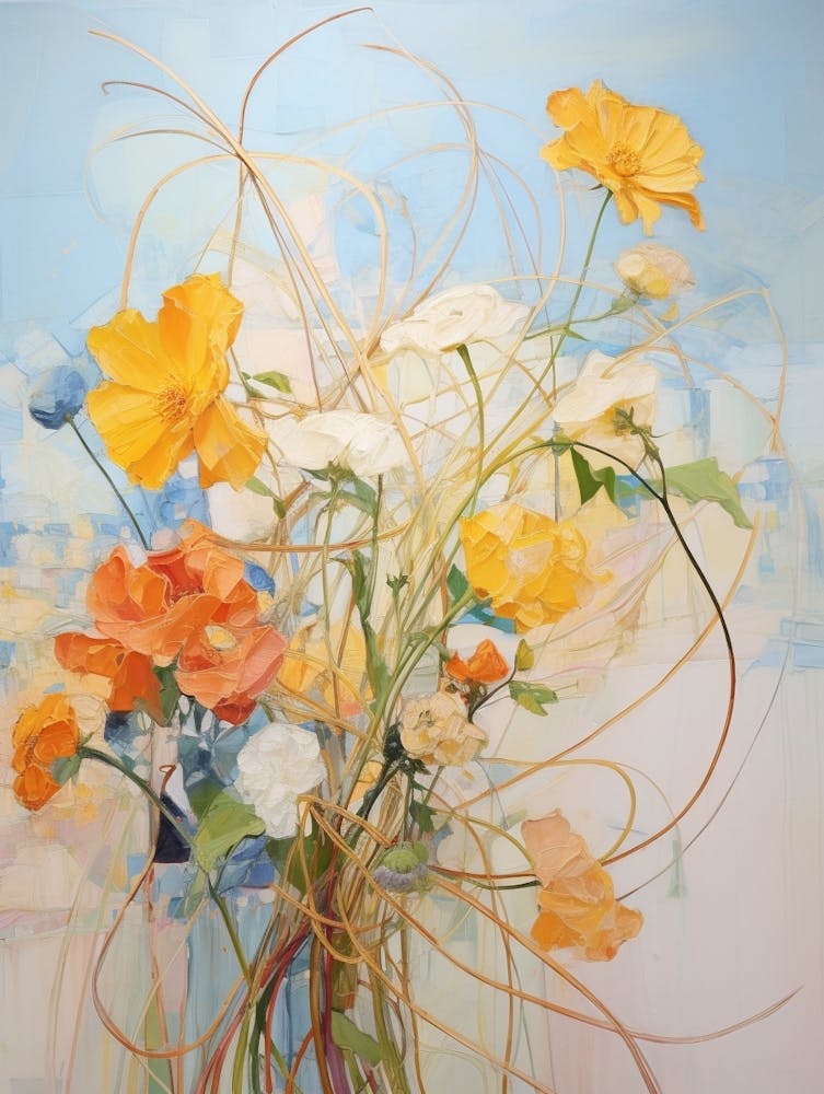 Abstract Flower Painting Calendula